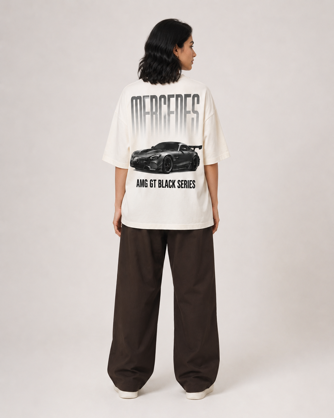 Mercedes AMG GT Graphic Oversized T-Shirt – White