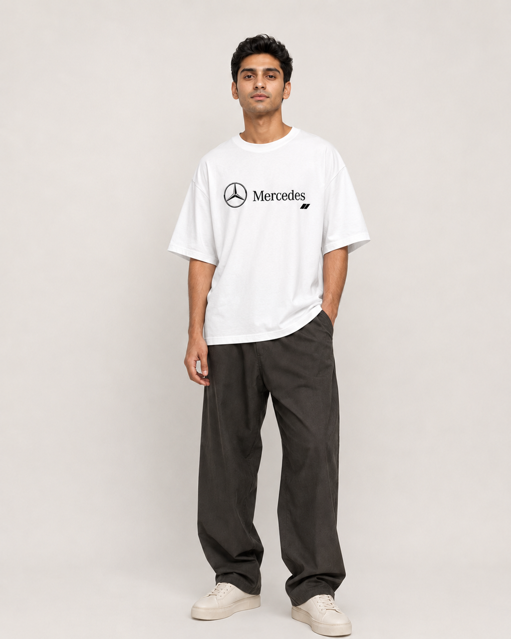 Mercedes AMG GT Graphic Oversized T-Shirt – White