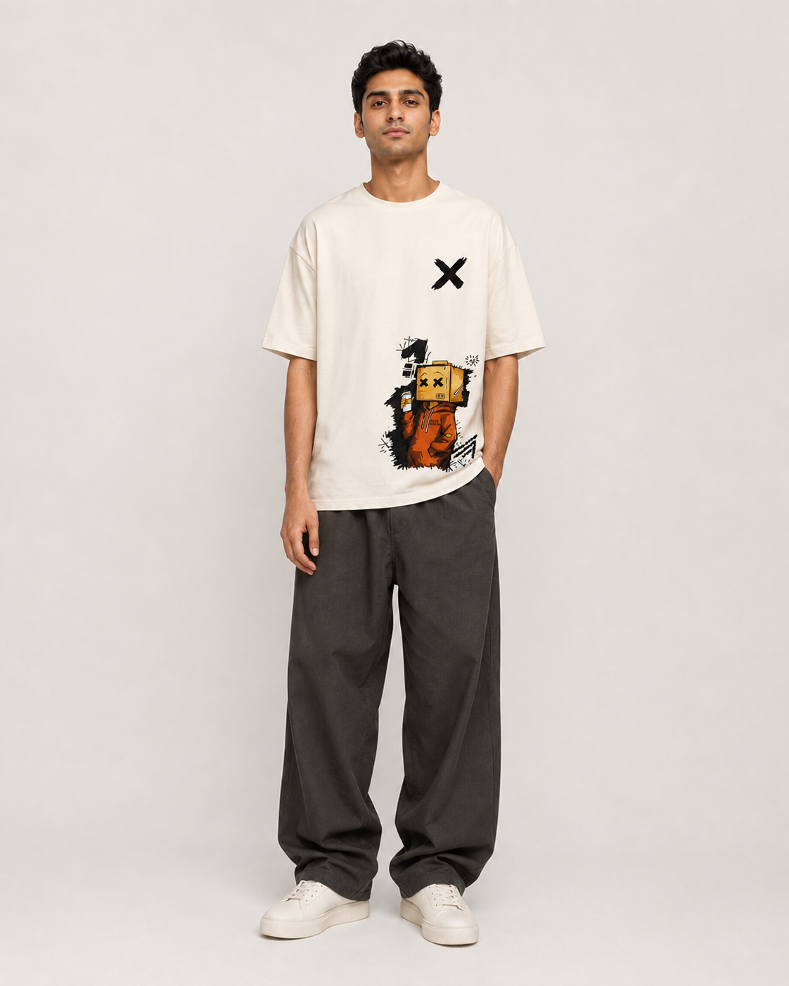 Good Person Graphic Oversized T-Shirt – Beige