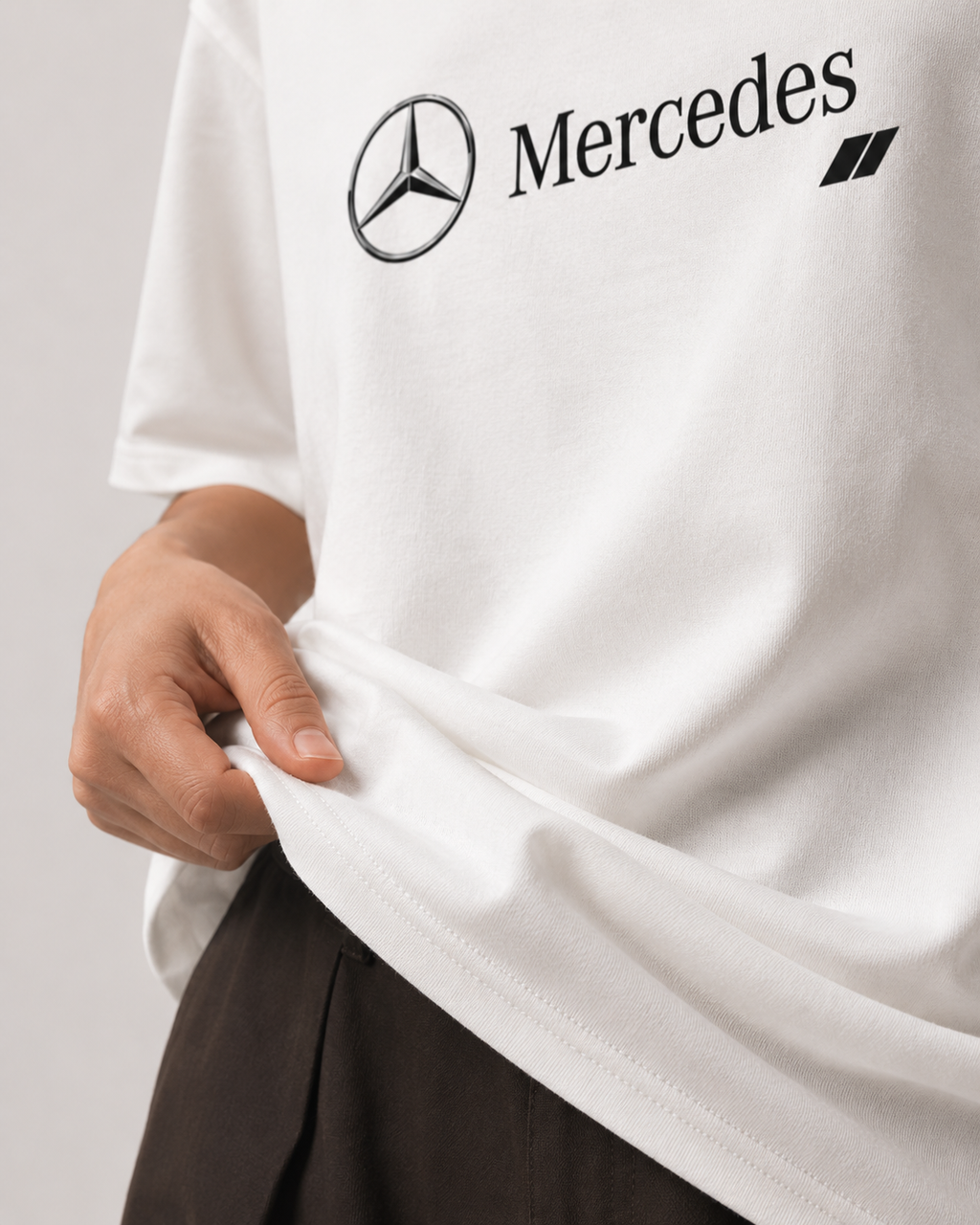 Mercedes AMG GT Graphic Oversized T-Shirt – White
