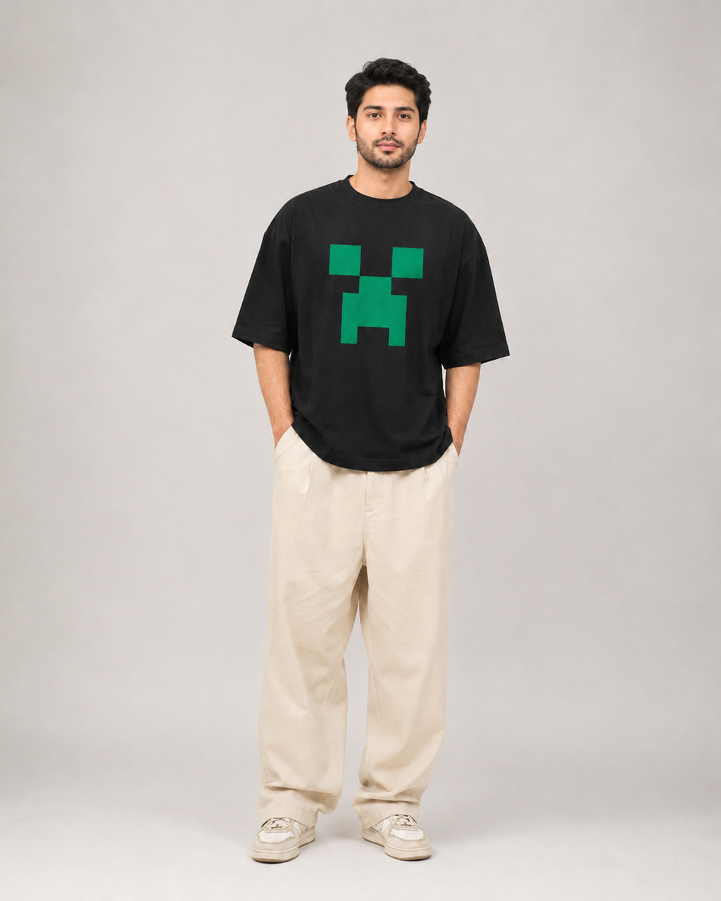 Creeper Graphic Oversized T-Shirt – Black