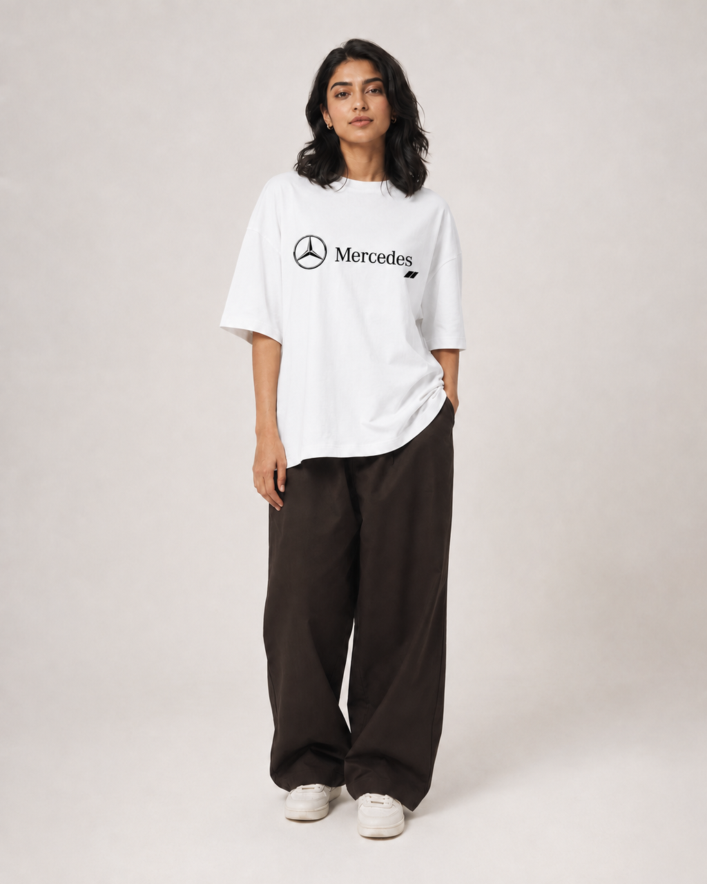 Mercedes AMG GT Graphic Oversized T-Shirt – White