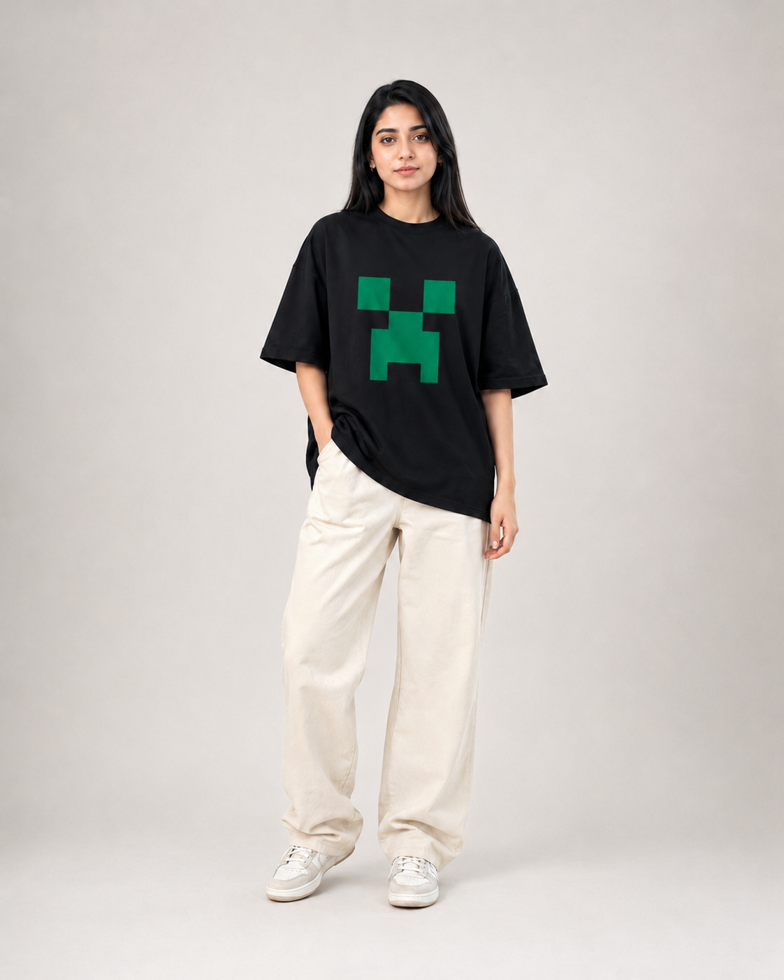 Creeper Graphic Oversized T-Shirt – Black