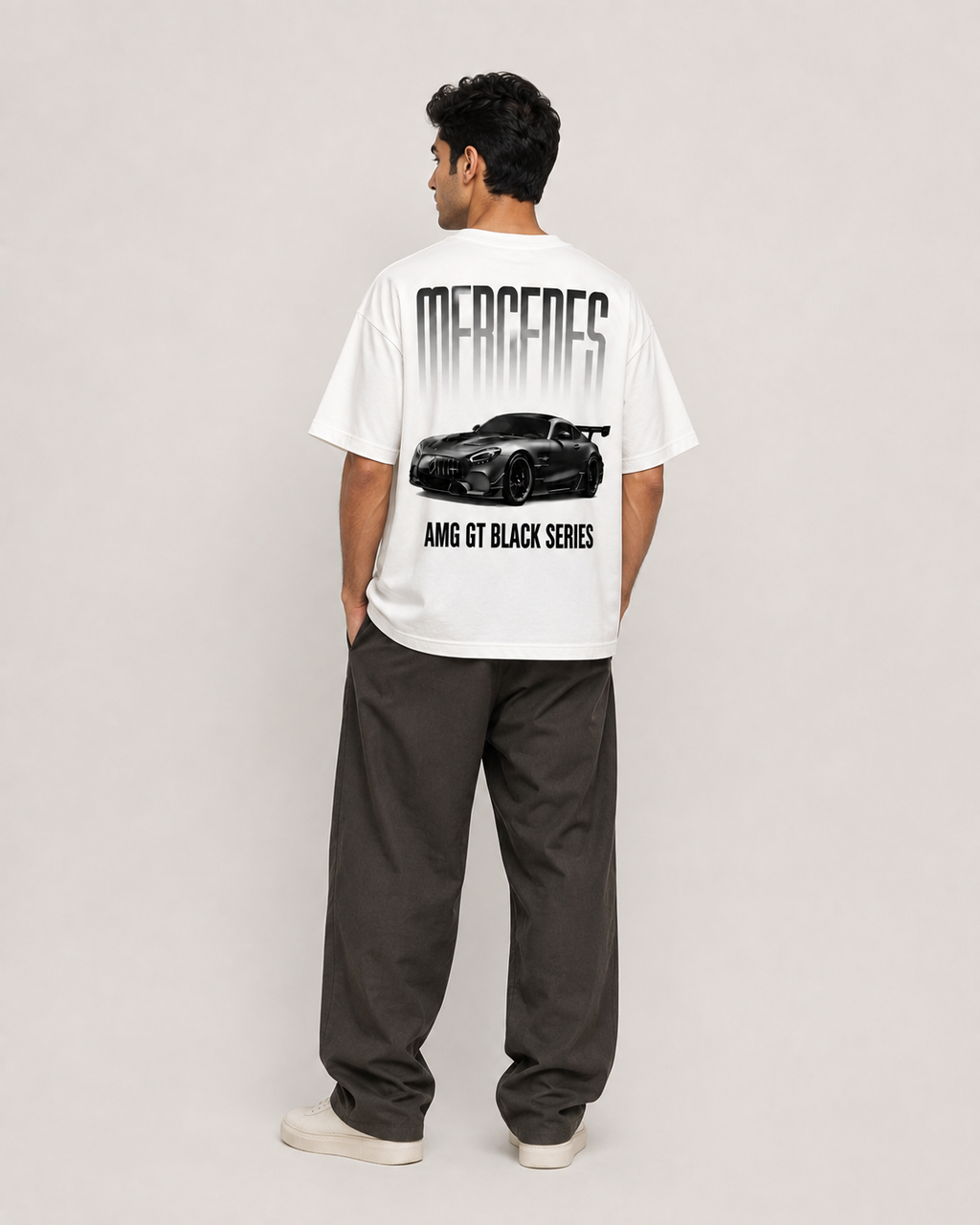 Mercedes AMG GT Graphic Oversized T-Shirt – White