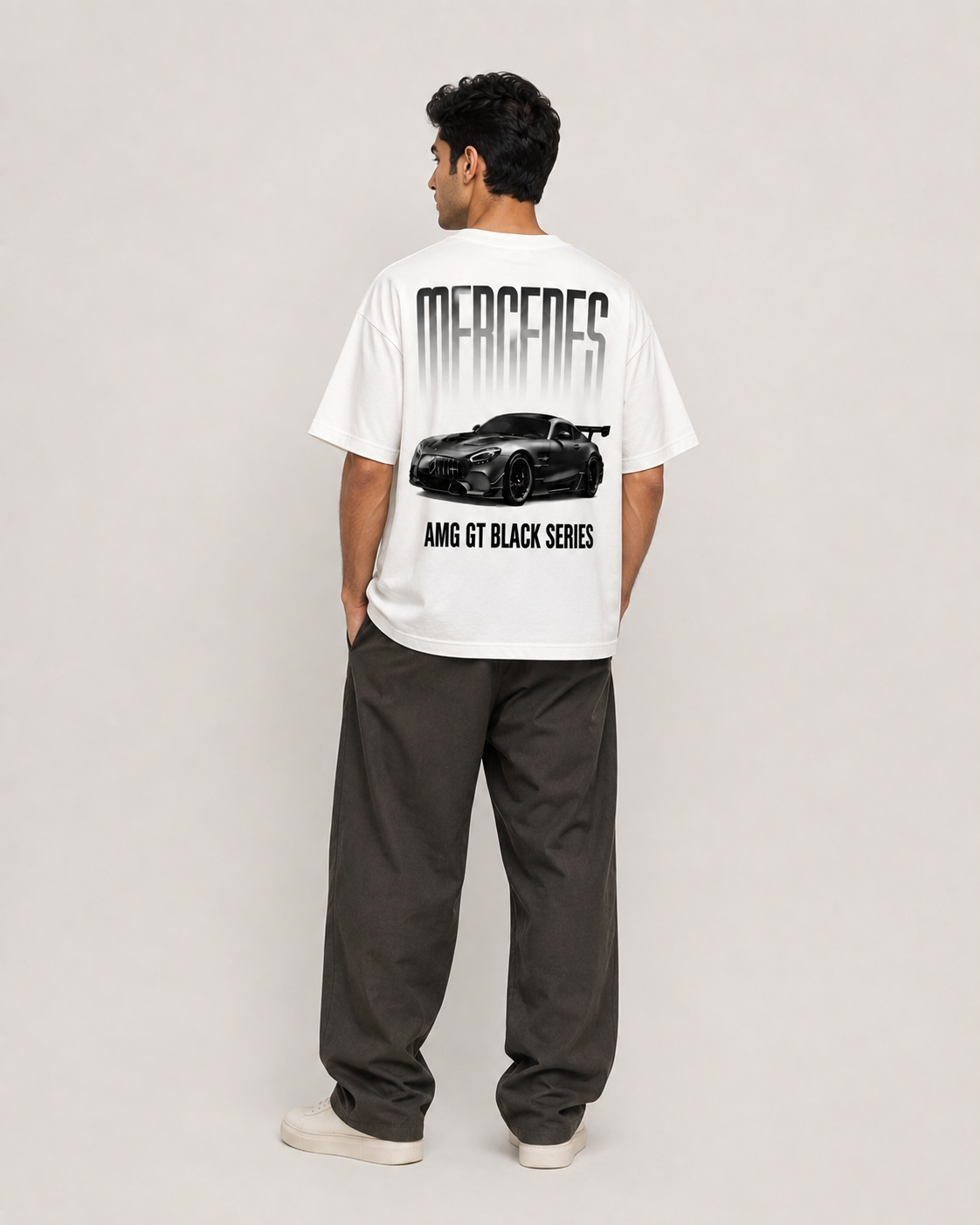 Mercedes AMG GT Graphic Oversized T-Shirt – White