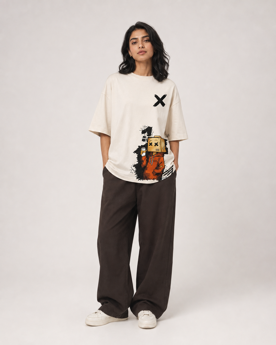 Good Person Graphic Oversized T-Shirt – Beige
